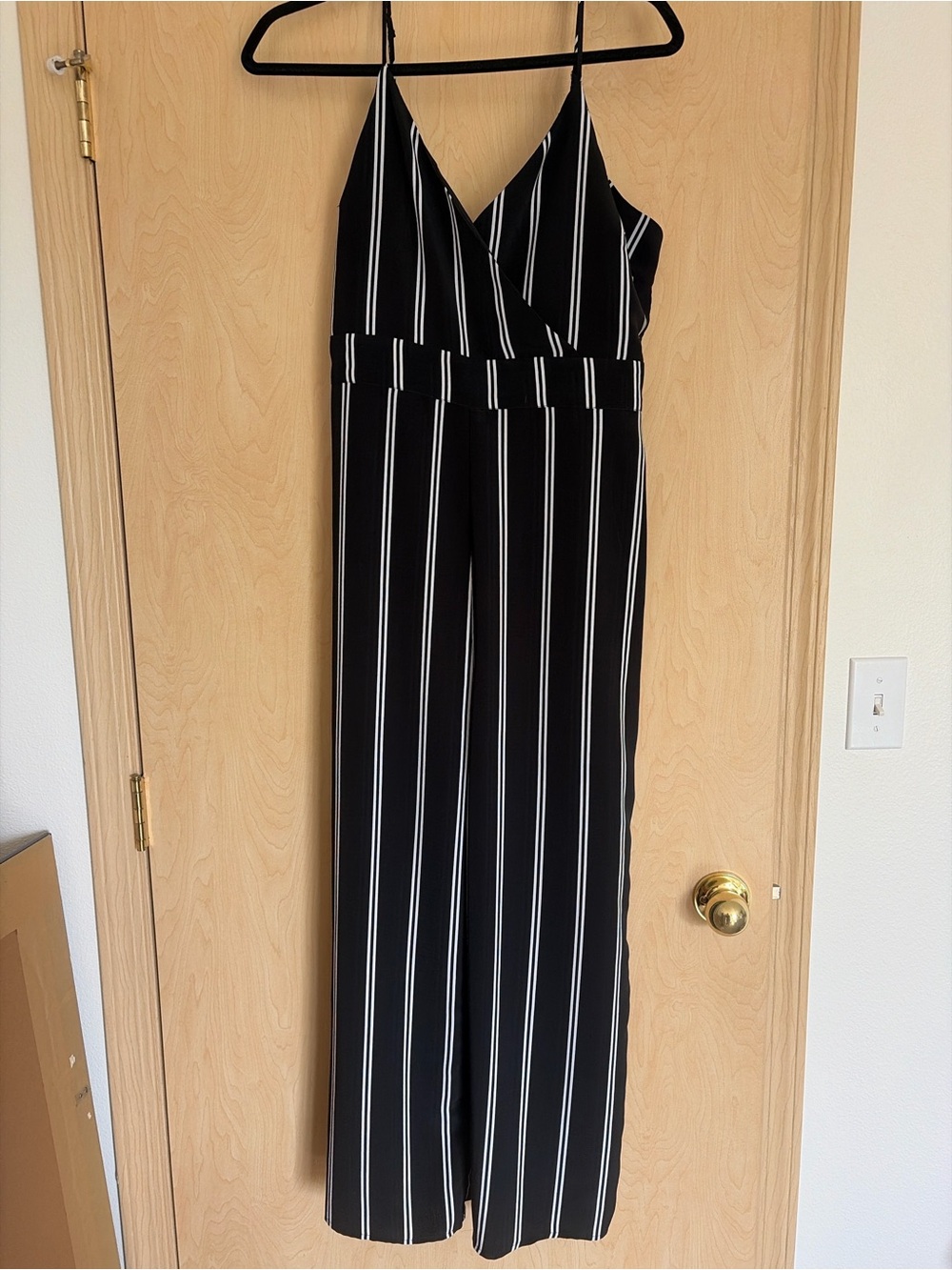 Black and White Vertical Stripe Jumpsuit - Women